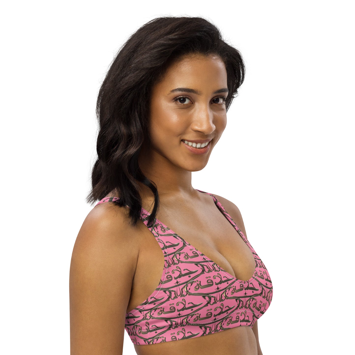 ROYAL JALAQA. RECYCLED BIKINI TOP IN PINK