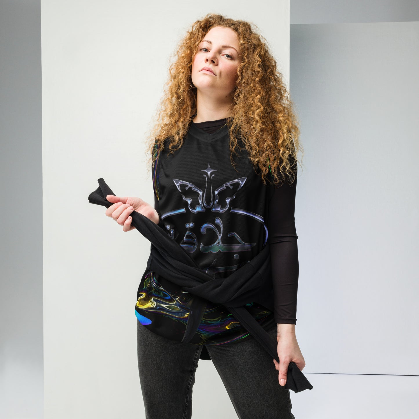 JALAQA TEAM BASKETBALL JERSEY. UNISEX {BLACK}