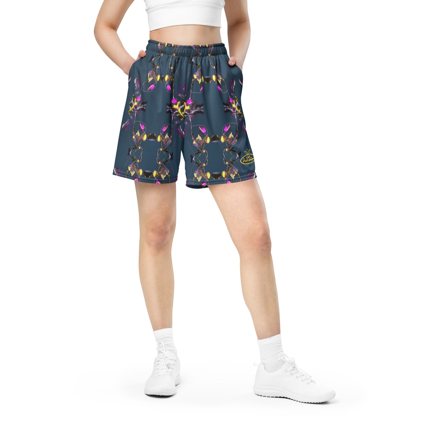 UNISEX RECYCLED MESH SHORTS{NAVY}