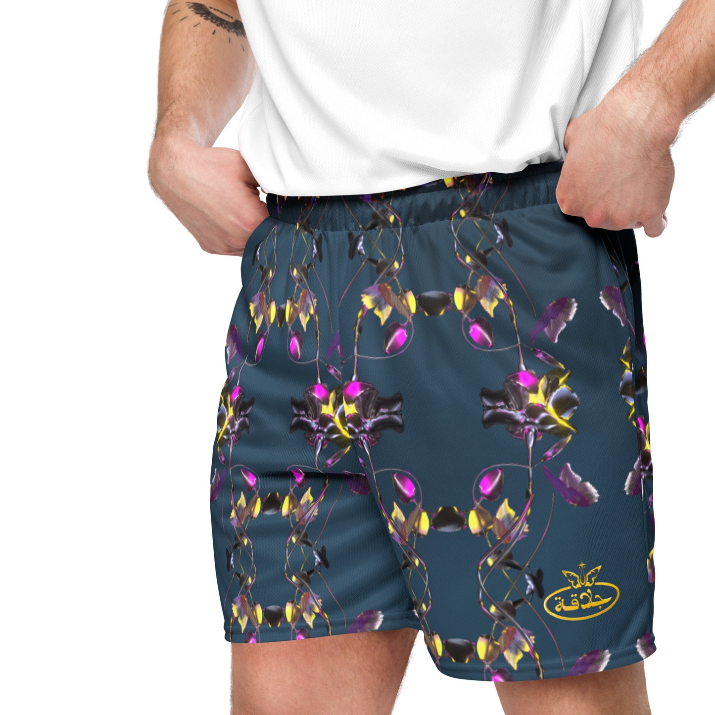 UNISEX RECYCLED MESH SHORTS{NAVY}