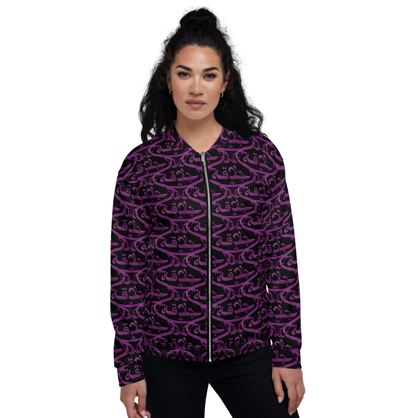 ROYAL JALAQA UNISEX BOMBER JACKET . BLACK