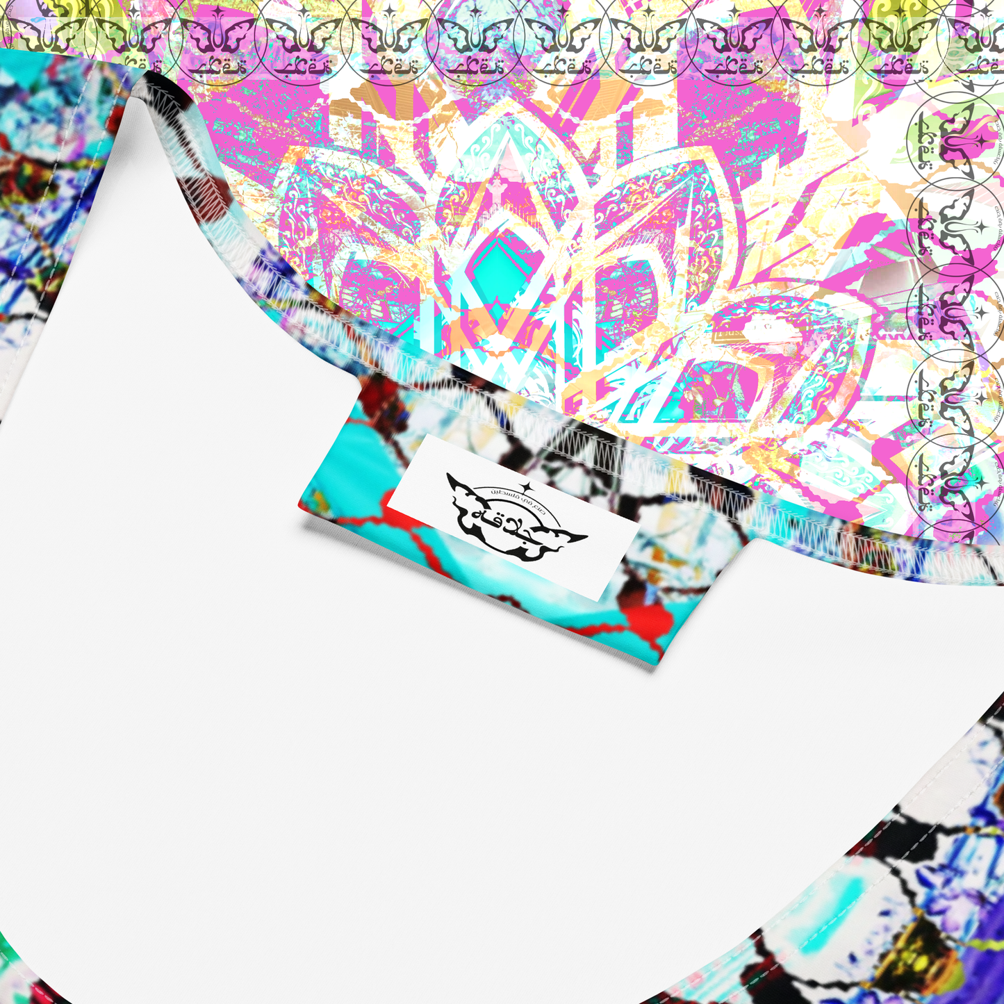 PSHYCHEDELIC KAFFIYEH JALAQA. CROP TOP