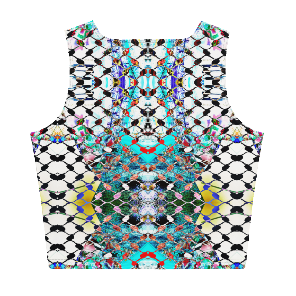 PSHYCHEDELIC KAFFIYEH JALAQA. CROP TOP
