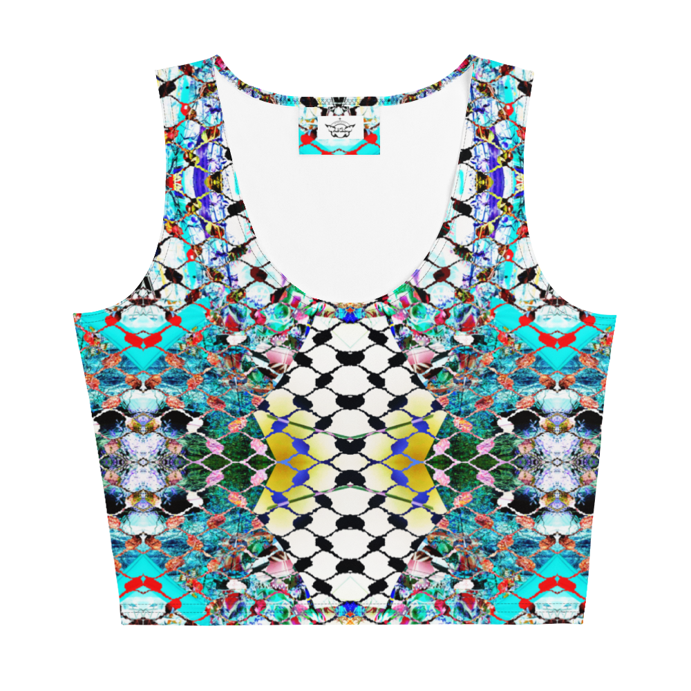 PSHYCHEDELIC KAFFIYEH JALAQA. CROP TOP