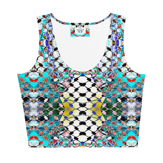PSHYCHEDELIC KAFFIYEH JALAQA. CROP TOP